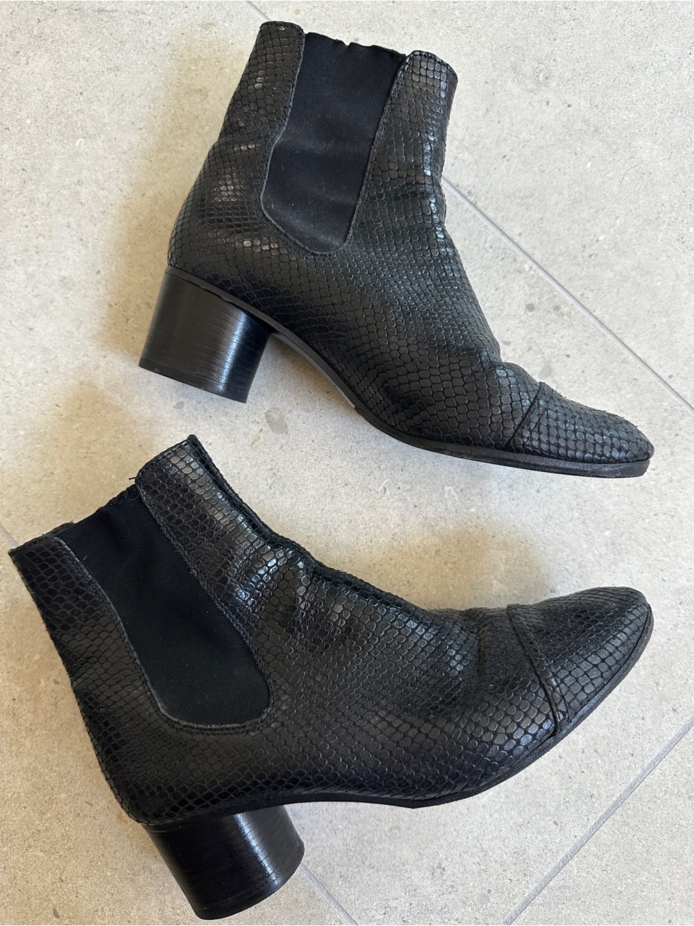 Isabel Marant Danae python print chelsea boot sz 37